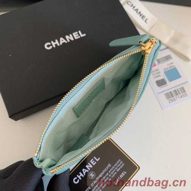 Chanel Calfskin Leather & Gold-Tone Metal A69271 green