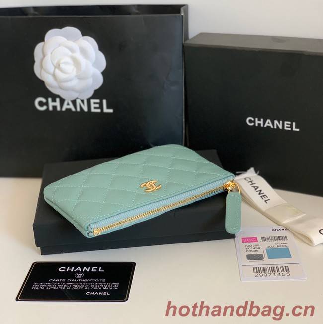 Chanel Calfskin Leather & Gold-Tone Metal A69271 green