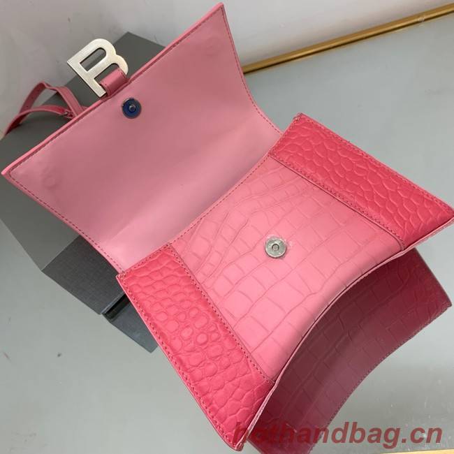 Balenciaga HOURGLASS SMALL HANDBAG EMBOSSED CALFSKIN 59354 pink