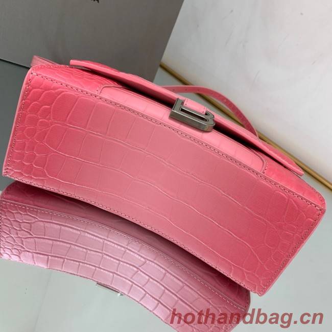 Balenciaga HOURGLASS SMALL HANDBAG EMBOSSED CALFSKIN 59354 pink