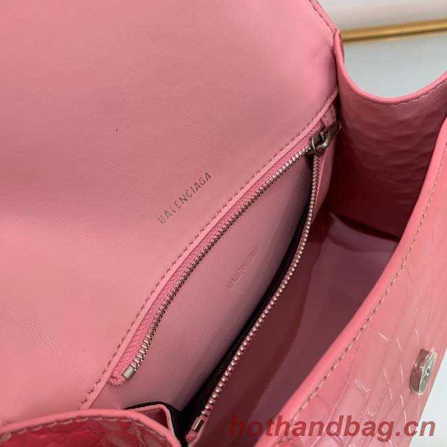 Balenciaga HOURGLASS SMALL HANDBAG EMBOSSED CALFSKIN 59354 pink