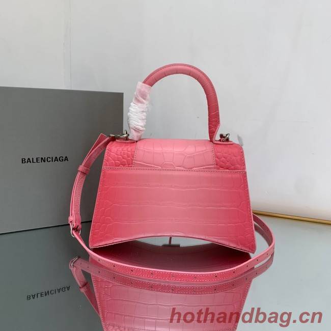 Balenciaga HOURGLASS SMALL HANDBAG EMBOSSED CALFSKIN 59354 pink