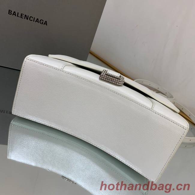 Balenciaga HOURGLASS SMALL TOP HANDLE BAG 592834 WHITE&Silver