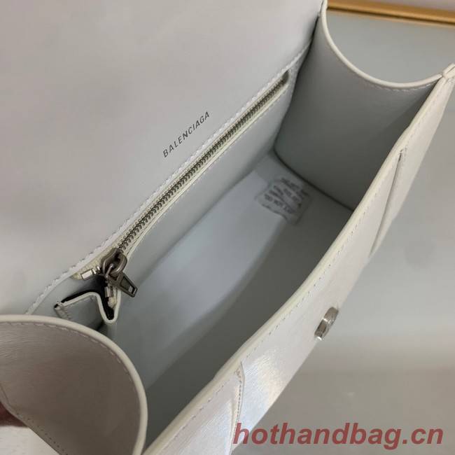 Balenciaga HOURGLASS SMALL TOP HANDLE BAG 592834 WHITE&Silver