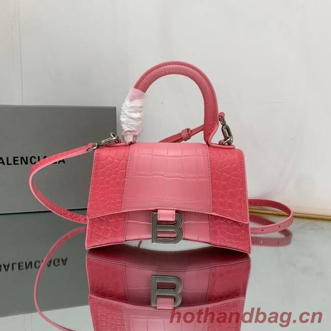 Balenciaga HOURGLASS XS HANDBAG EMBOSSED CALFSKIN 59353 pink