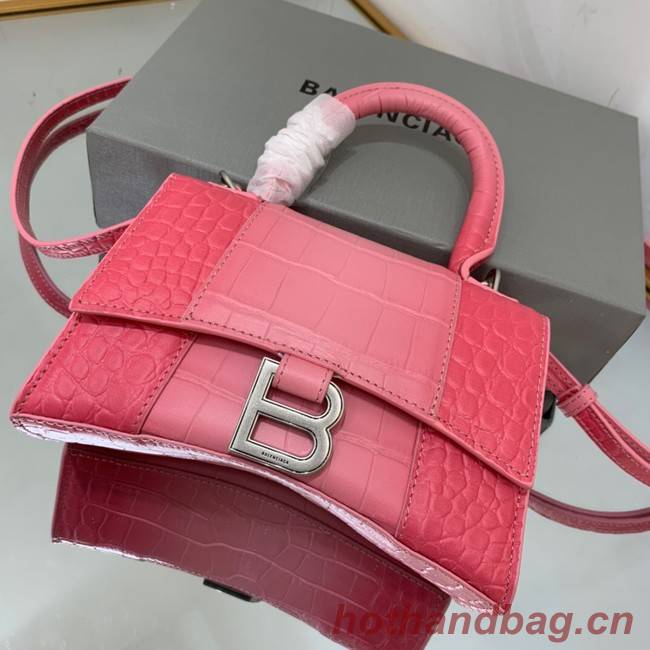 Balenciaga HOURGLASS XS HANDBAG EMBOSSED CALFSKIN 59353 pink