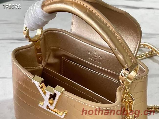 Louis Vuitton crocodile skin CAPUCINES MINI M81190 gold