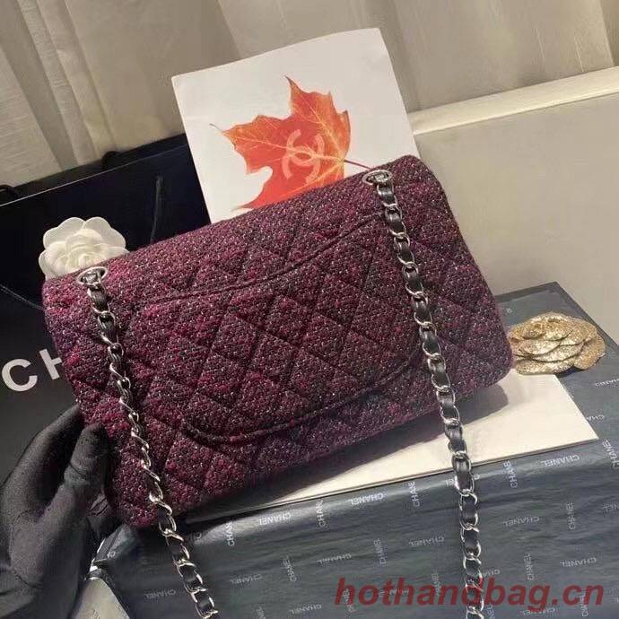 Chanel 2.55 Flap Bag 1112 Wine with Silver Hardware