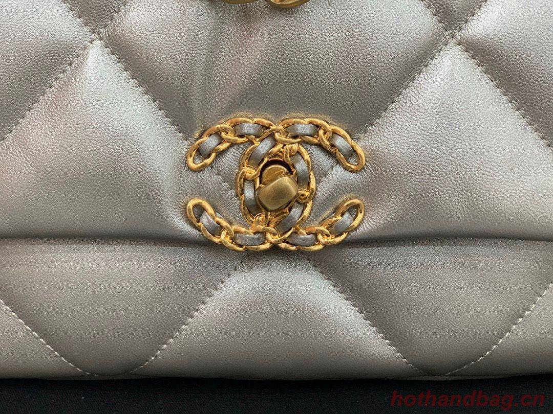 CHANEL Original Lambskin 19 Flap Bag AS1160 AS1161 Silver