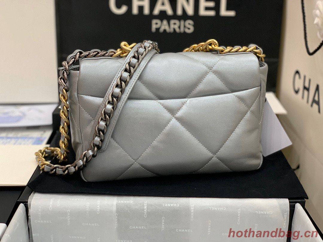 CHANEL Original Lambskin 19 Flap Bag AS1160 AS1161 Silver