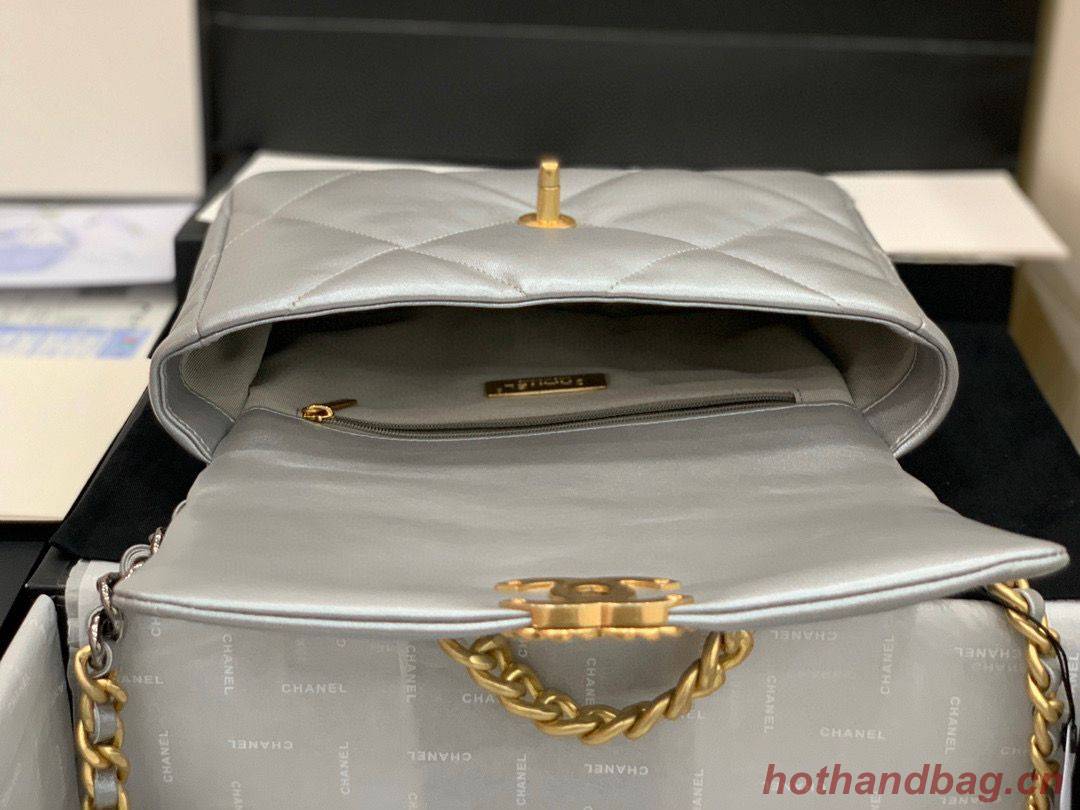 CHANEL Original Lambskin 19 Flap Bag AS1160 AS1161 Silver