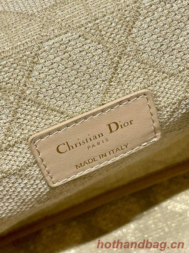 MEDIUM DIOR CARO BAG Brown Macrocannage Tweed Embroidery M9242