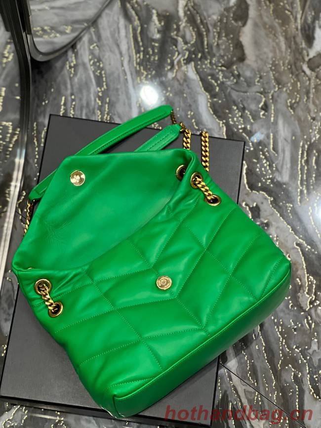 Yves Saint Laurent PUFFER SMALL CHAIN BAG IN QUILTED LAMBSKIN 5774761 EMERALD GREEN