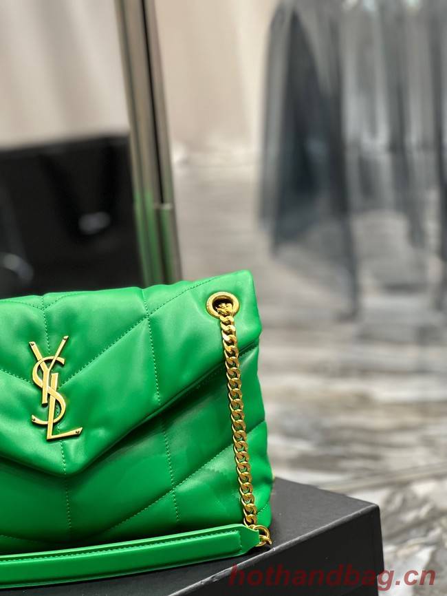 Yves Saint Laurent PUFFER SMALL CHAIN BAG IN QUILTED LAMBSKIN 5774761 EMERALD GREEN