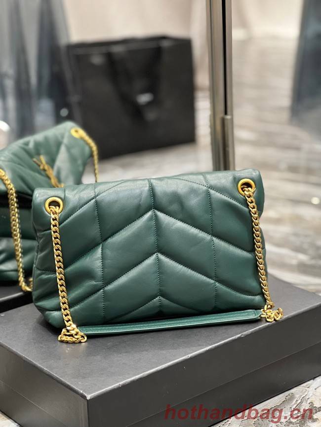 Yves Saint Laurent PUFFER SMALL CHAIN BAG IN QUILTED LAMBSKIN 5774761 blackish green