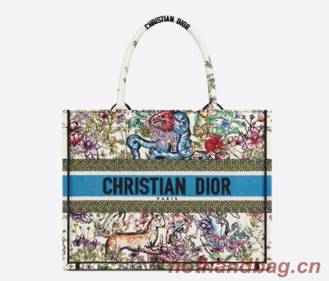 MEDIUM DIOR BOOK TOTE Latte D-Constellation Embroidery M1296ZRUV-4