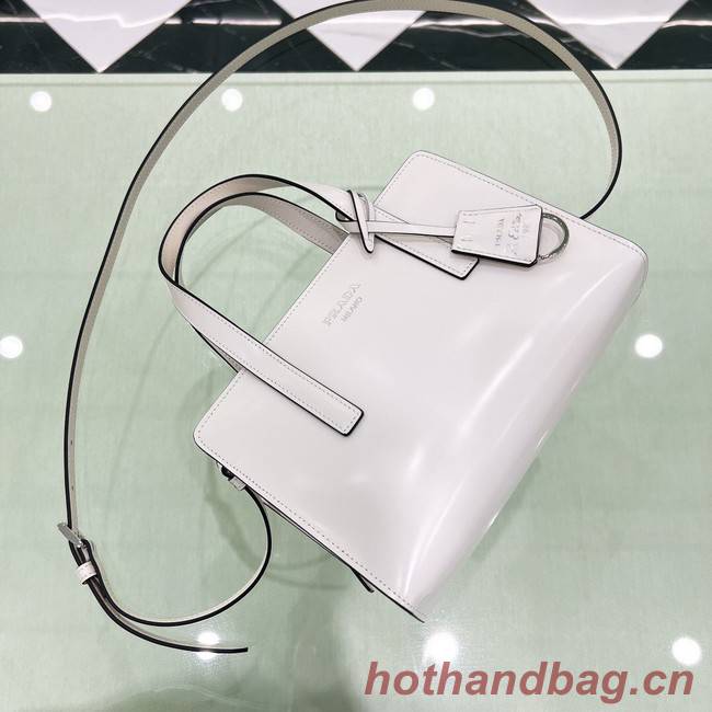 Prada Re-Edition 1995 brushed-leather small shoulder bag 1BA357 white