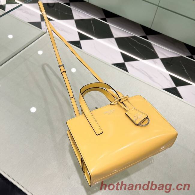 Prada Re-Edition 1995 brushed-leather small shoulder bag 1BA357 yellow