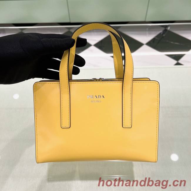 Prada Re-Edition 1995 brushed-leather small shoulder bag 1BA357 yellow