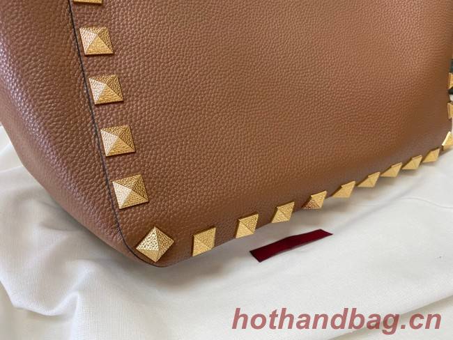 VALENTINO GARAVANI Loco Calf leather bag 0066 brown