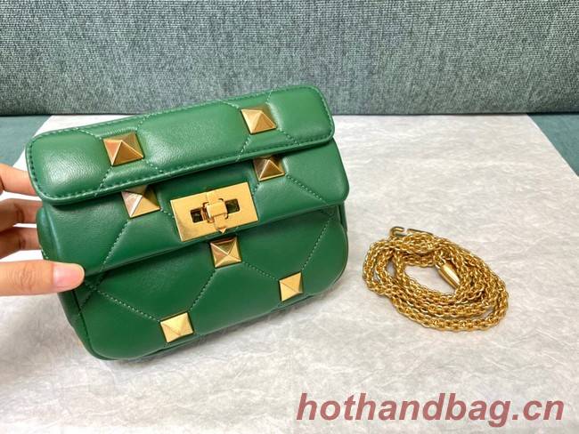 VALENTINO GARAVANI ROMAN STUD Small sheepskin bag 1W2B0L04 green