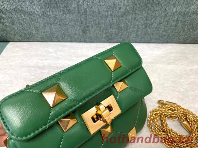 VALENTINO GARAVANI ROMAN STUD Small sheepskin bag 1W2B0L04 green