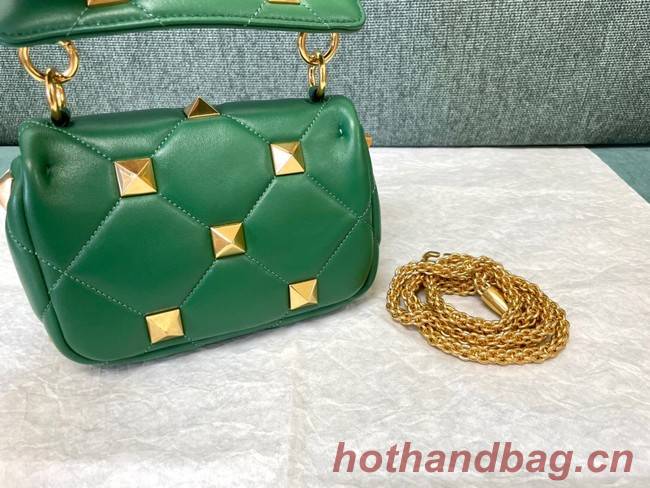 VALENTINO GARAVANI ROMAN STUD Small sheepskin bag 1W2B0L04 green