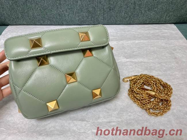 VALENTINO GARAVANI ROMAN STUD Small sheepskin bag 1W2B0L04 light green