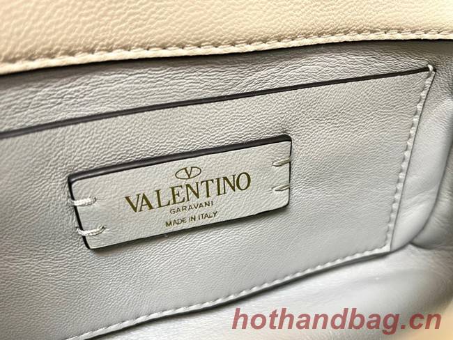 VALENTINO GARAVANI ROMAN STUD Small sheepskin bag 1W2B0L04 white