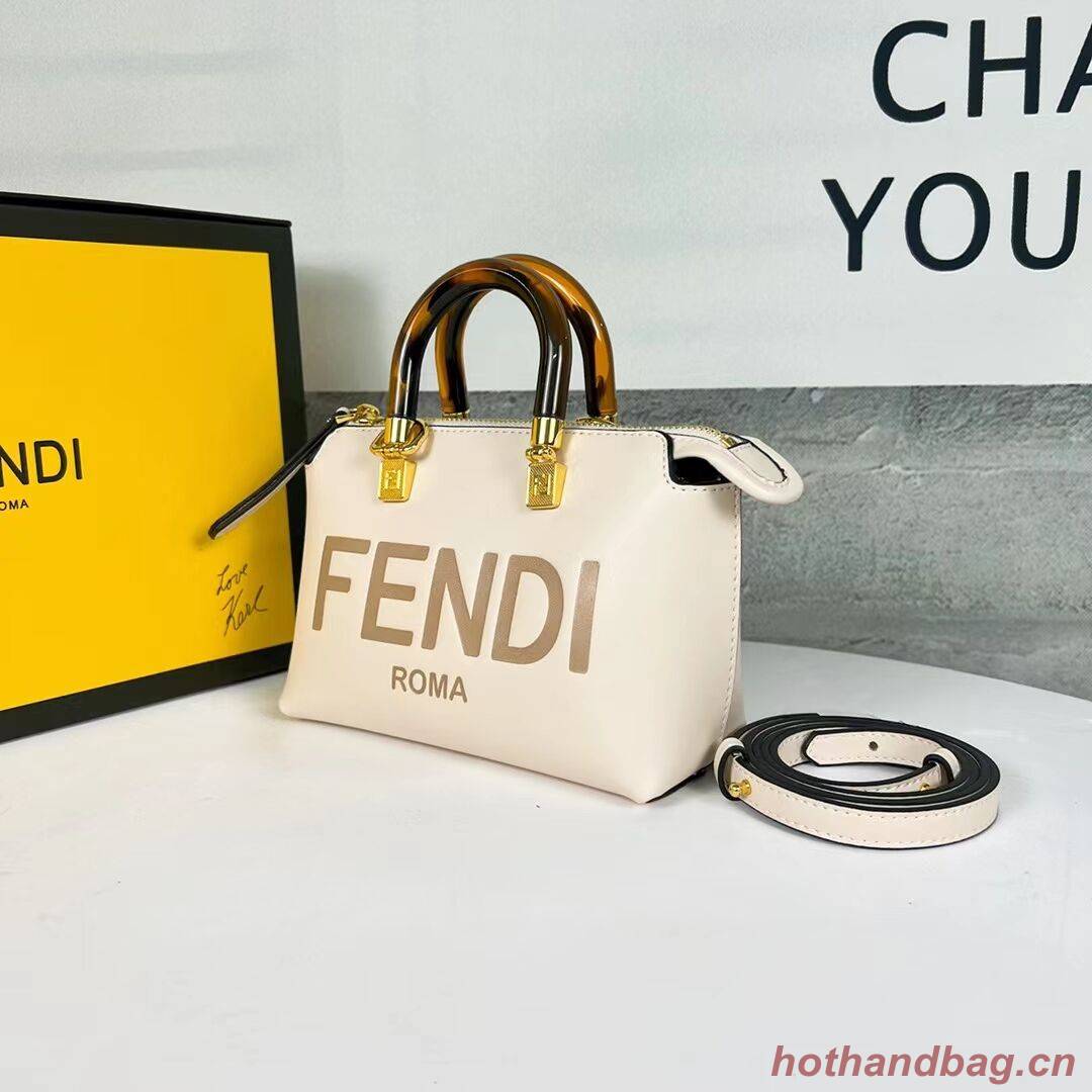 Fendi By The Way Mini Small leather Boston bag 8BS067A Cream