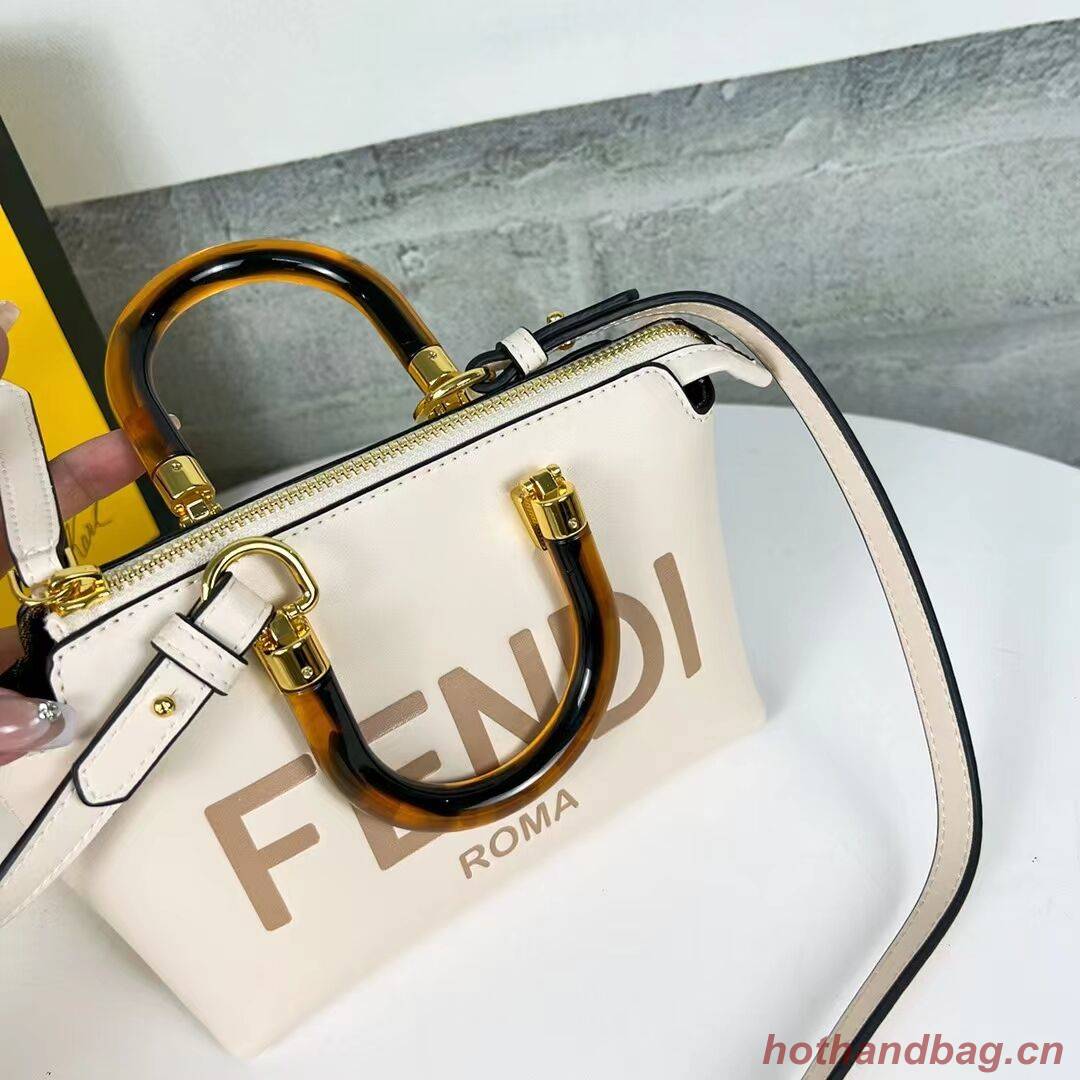 Fendi By The Way Mini Small leather Boston bag 8BS067A Cream