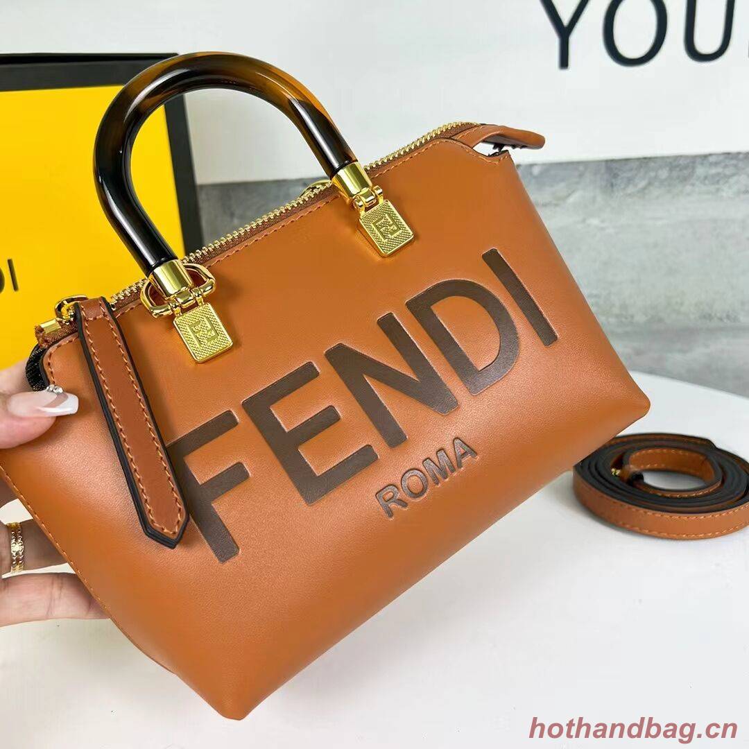 Fendi By The Way Mini Small leather Boston bag 8BS067A brown