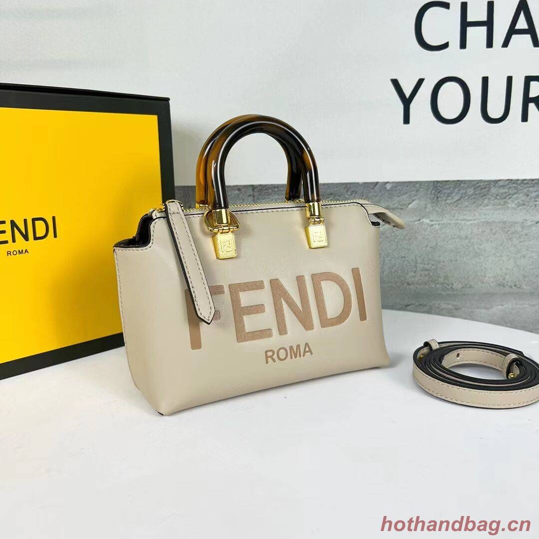 Fendi By The Way Mini Small leather Boston bag 8BS067A dove gray