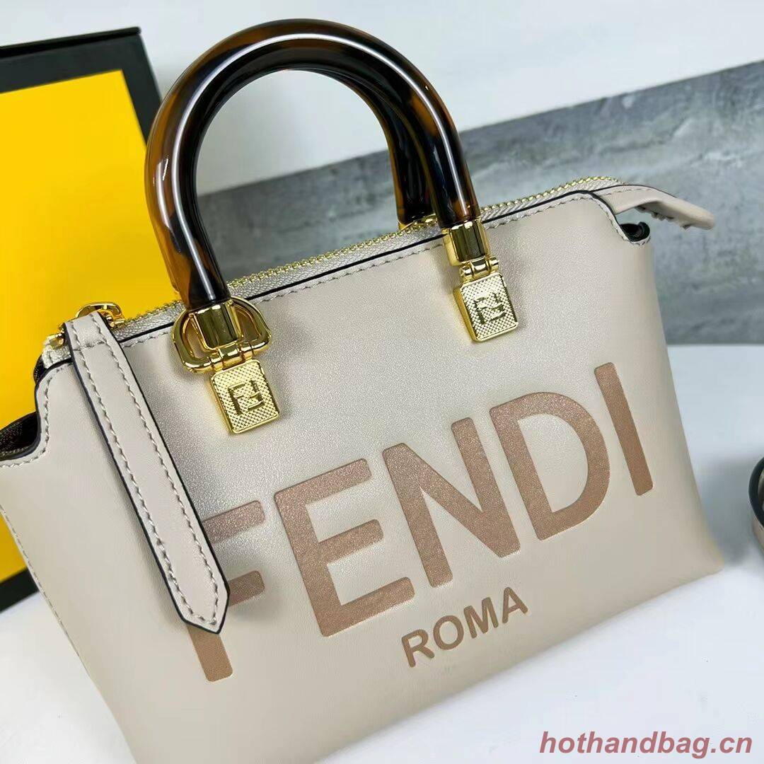 Fendi By The Way Mini Small leather Boston bag 8BS067A dove gray