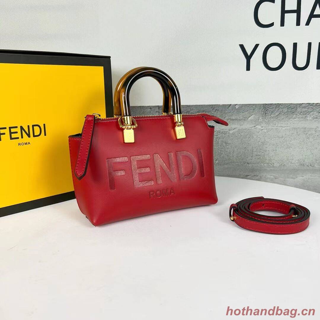 Fendi By The Way Mini Small leather Boston bag 8BS067A red