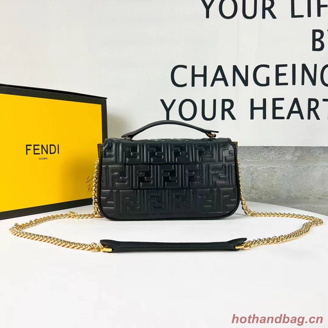 Fendi Baguette nappa leather bag F0881 Black