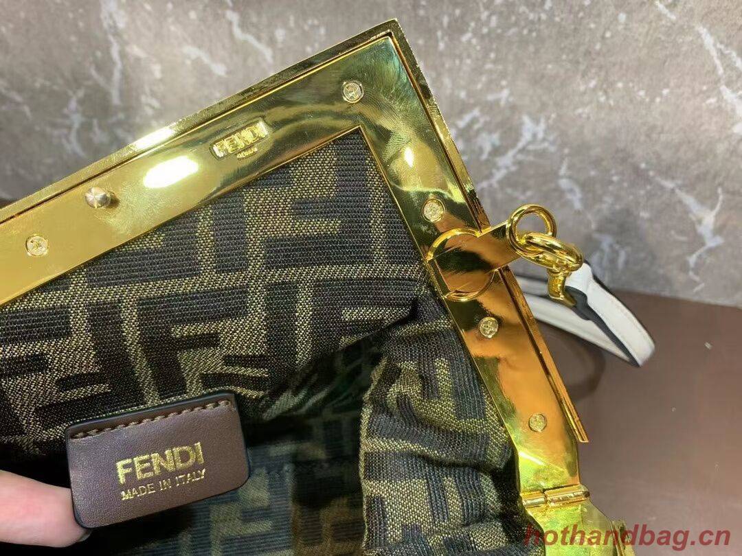 Fendi First Small leather interlace bag 8BP129A cream