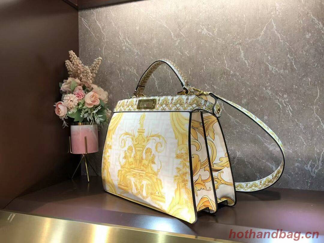 Fendi Peekaboo printed silk bag bag F1951 Beige