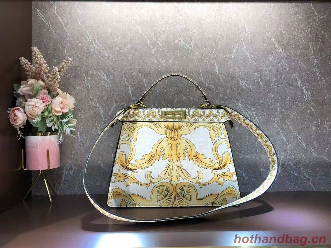 Fendi Peekaboo printed silk bag bag F1951 Beige