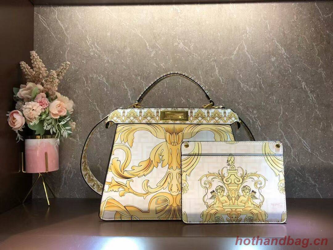 Fendi Peekaboo printed silk bag bag F1951 Beige