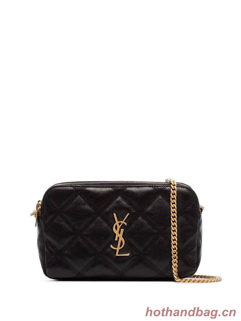 SAINT LAURENT MONOGRAM CHAIN WALLET IN LEATHER 655941 black