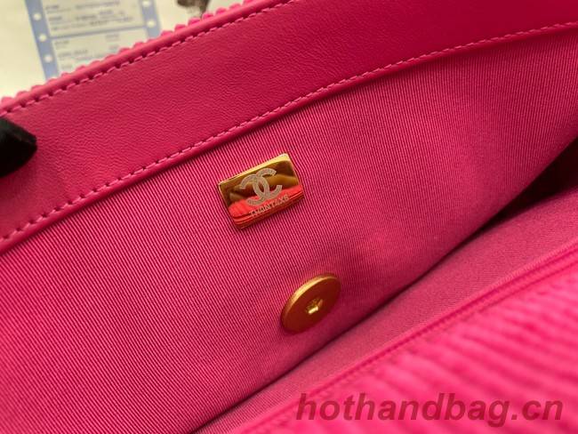 CHANEL 19 HANDBAG Corduroy AS1160&AS1161 Fuchsia