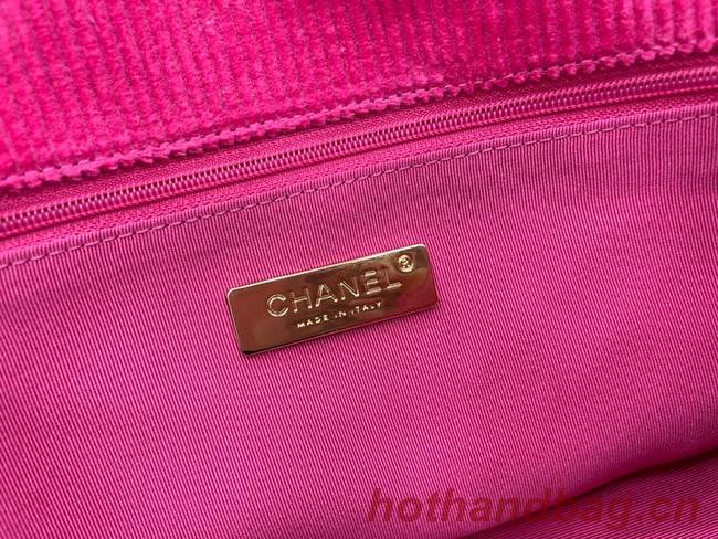 CHANEL 19 HANDBAG Corduroy AS1160&AS1161 Fuchsia