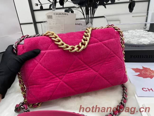 CHANEL 19 HANDBAG Corduroy AS1160&AS1161 Fuchsia