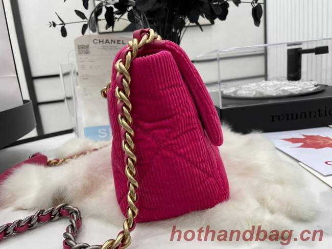 CHANEL 19 HANDBAG Corduroy AS1160&AS1161 Fuchsia