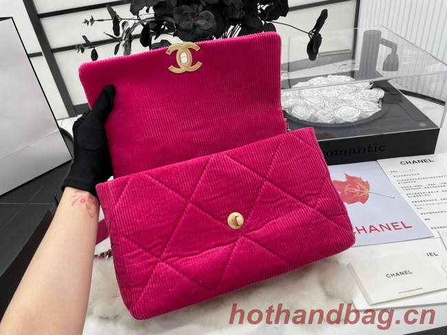 CHANEL 19 HANDBAG Corduroy AS1160&AS1161 Fuchsia