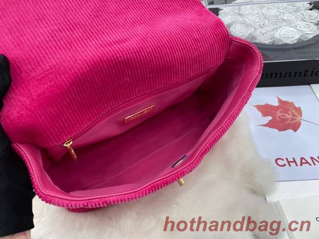 CHANEL 19 HANDBAG Corduroy AS1160&AS1161 Fuchsia