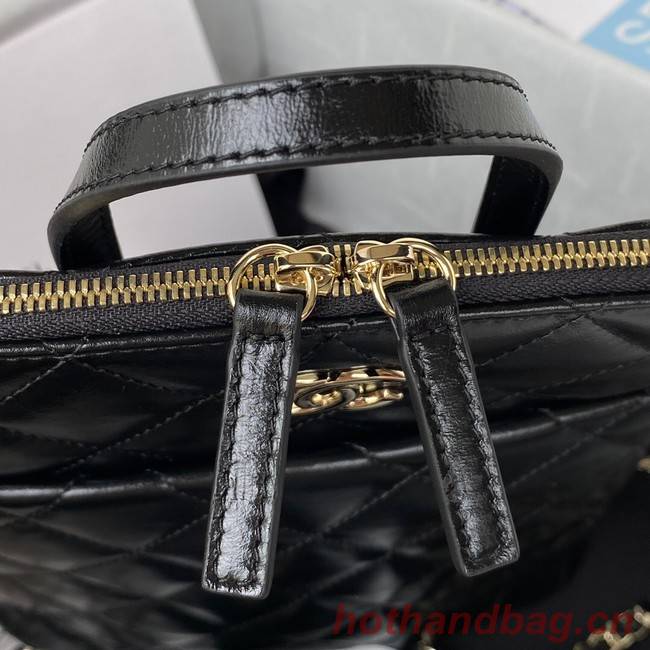 Chanel Lambskin & Gold-Tone Metal Backpack AS3332 black