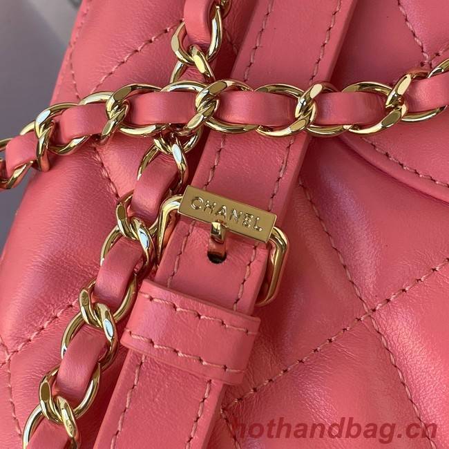 Chanel Lambskin & Gold-Tone Metal Backpack AS3332 pink