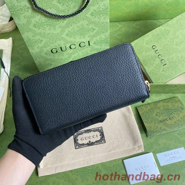 Gucci GG Marmont leather bi-fold zip around wallet 428736 black